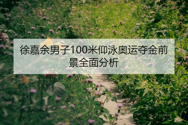 徐嘉余男子100米仰泳奥运夺金前景全面分析